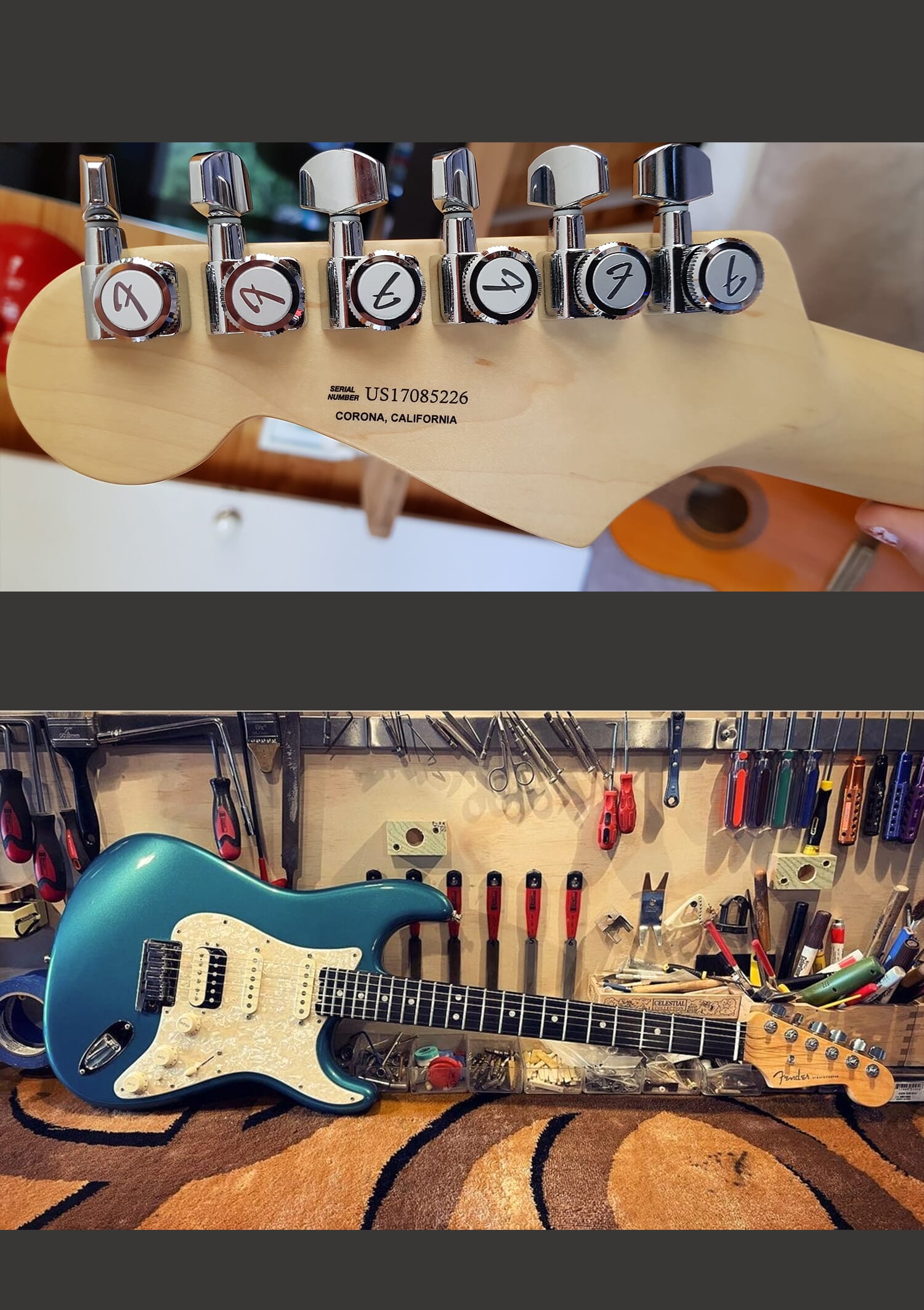 Fender American Elite Stratocaster HSS Shawbucker Ocean Turquoise w